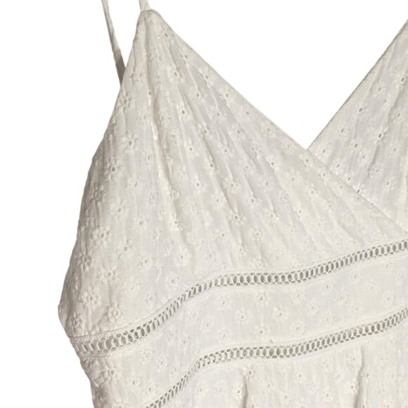 Trixxi Dress Womens XL Eyelet Sleeveless Lined Summer Boho Floral Zip Back - Picture 5 of 15